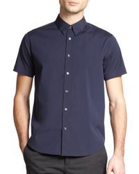 Theory | Blue Coppolo Stretch Cotton Sportshirt for Men | Lyst