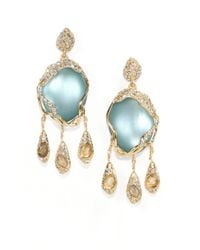 Alexis Bittar | Blue Lucite & White Quartz & Labradorite Doublet Drop Earrings | Lyst