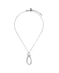 CZ by Kenneth Jay Lane | Metallic Cubic Zirconia Pavé Double Hoop Necklace | Lyst