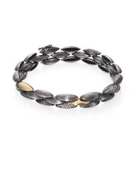 Alexis Bittar Fine | Metallic Slate Marquis Diamond, 18K Yellow Gold & Blackened Sterling Silver Triple-Row Bracelet | Lyst