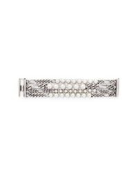 Lanvin | Metallic Glass Pearl Curb Chain Bracelet | Lyst