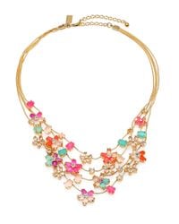 kate spade new york | Multicolor Multistrand Floral Necklace | Lyst