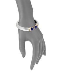 Alexis Bittar | Metallic Sport Deco Lucite & Crystal Bangle Bracelet | Lyst