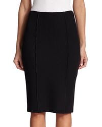 St. John | Black Milano Knit Pencil Skirt | Lyst