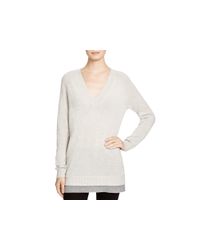 Theory | Gray Delrina Color Block Hem Cashmere Sweater - Bloomingdale's Exclusive | Lyst