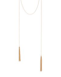 Zoe Chicco | Metallic 14k Yellow Gold Faux-wrap Tassel Necklace | Lyst