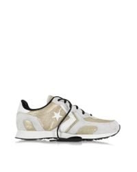 Converse - Metallic Auckland Racer Ox Gold Glam Fabric And Suede Sneaker W/glitter - Lyst