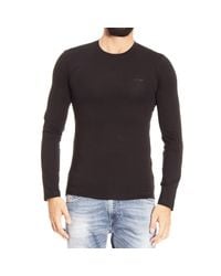Armani Jeans | Black T-shirt Long Sleeve Crewneck Basic for Men | Lyst