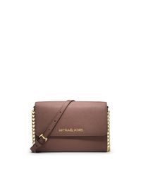 MICHAEL Michael Kors | Pink Large Saffiano-leather Phone Crossbody Bag | Lyst