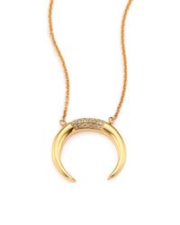 Jacquie Aiche | Metallic Diamond & 14k Yellow Gold Crescent Pendant Necklace | Lyst