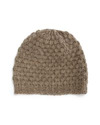 Portolano | Brown Popcorn-knit Wool-blend Beanie | Lyst