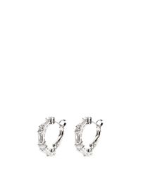 CZ by Kenneth Jay Lane | Metallic Cubic Zirconia Small Hoop Earrings | Lyst