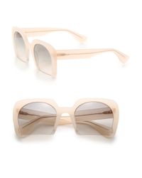 Miu Miu | Natural Cropped 53Mm Square Sunglasses | Lyst