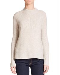 Vince | Natural Directional Rib Cashmere Sweater | Lyst