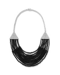 CZ by Kenneth Jay Lane | Black Draped Cubic Zirconia Deco Bib Necklace | Lyst