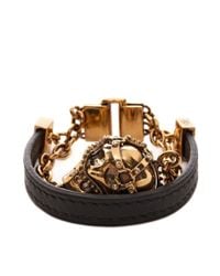 Alexander McQueen | Black Harness Skull Bracelet for Men | Lyst