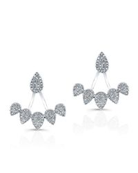 Anne Sisteron | Metallic 14kt White Gold Diamond Tiara Floating Earrings | Lyst