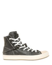 Miharayasuhiro | Black Crackled Leather High Top Sneakers | Lyst