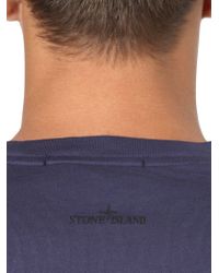 Stone Island | Blue Slim Fit Cotton Jersey Logo Tshirt for Men | Lyst