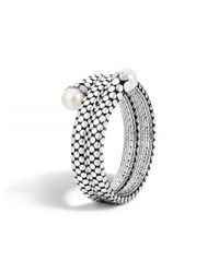 John Hardy | White Dot Double Coil Bracelet | Lyst
