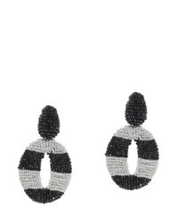 Oscar de la Renta | Metallic Oscar Striped Beaded Earrings | Lyst