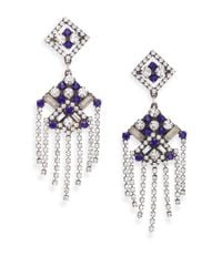 DANNIJO | Blue Laurel Crystal Tassel Earrings | Lyst