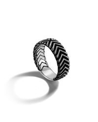 John Hardy | Triangle Line Pattern Band Ring With Black Oxidation for Men | Lyst