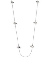 Delfina Delettrez | Metallic 2mm6mm Freshwater White Pearl Enamel Sterling Silver Roll in Eye Chain Necklace | Lyst