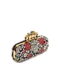 Alexander McQueen | Black Brooch Embroidered Knuckle Box Clutch | Lyst