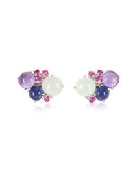 Mia & Beverly - Gemstones 18k White Gold Earrings - Lyst