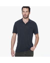 James Perse Gray Linen Cotton Polo for men