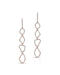 Anne Sisteron - Pink 14kt Rose Gold Diamond Organic Open Drop Earrings - Lyst