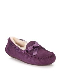 Ugg | Purple Dakota Shearling-lined Snake-embossed Suede Loafers | Lyst