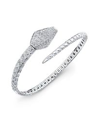Anne Sisteron - Metallic 18kt White Gold Diamond Snake Cuff - Lyst