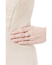 Fallon | Pink Stella Crystal-Pavã© Signet Ring | Lyst