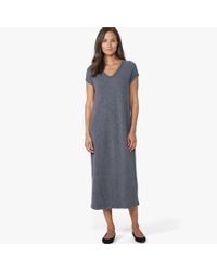 James Perse Gray Wool Blend Cap Sleeve Dress