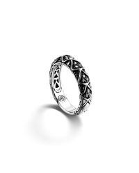 John Hardy | Black Slim Band Ring | Lyst