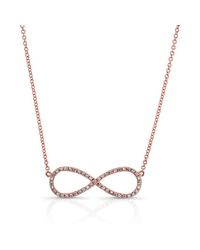 Anne Sisteron | Pink 14kt Rose Gold Diamond Large Infinity Necklace | Lyst