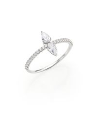 Adriana Orsini | Metallic Bijoux Pavé Sterling Silver Two-pear Band Ring | Lyst