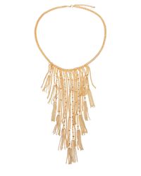 ABS By Allen Schwartz | Metallic Inner Fire Chain Tassel Bib Necklace | Lyst