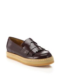 See By Chloé | Red Brekka Leather Platform Loafers | Lyst