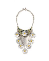 Philippe Audibert | Multicolor 'margueritte' Enamel Daisy Fringe Bib Necklace | Lyst