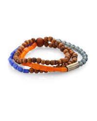 DSquared² | Brown Triple Bead Bracelet for Men | Lyst