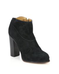 Alberto Fermani | Black Elza Seamed Suede Booties | Lyst