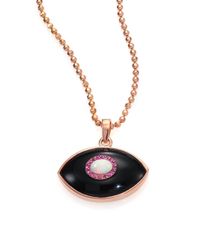 Marlo Laz | Icon Opal, Pink Sapphire & Black Onyx Iris Pendant Necklace | Lyst