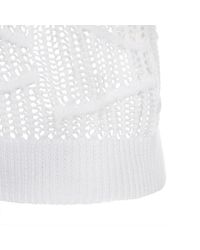 Paul Smith | Women'S White Knitted Cotton Sweater With Textured Panels | Lyst