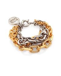 Giles & Brother | Metallic Two-Tone PavÉ Multi-Chain Bracelet | Lyst