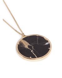 Givenchy | Black 'medallion' Mineral Crystal Pendant Necklace | Lyst