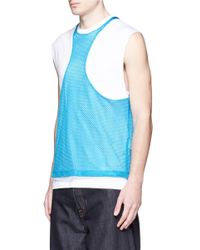 DSquared² | Blue Techno Mesh Tank Top for Men | Lyst