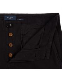 Paul Smith | Men's Black Cotton And Wool-blend Brushed-twill Trousers for Men | Lyst